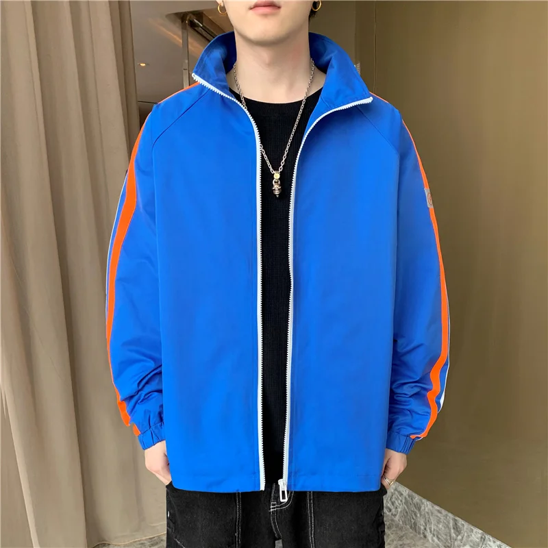 

2022 Mens Fashion Jacket Hooded Zipper Korean Style Men Windbreaker Hip-hop Harajuku Streetwear Male Autumn Outerwear Clothing