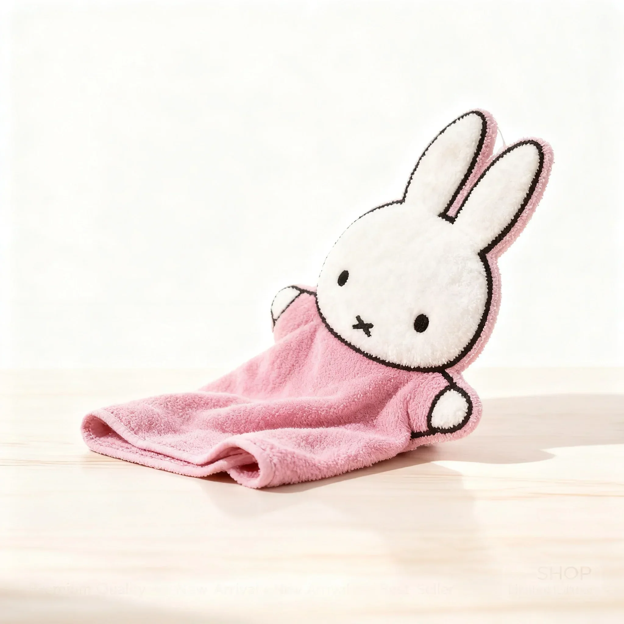 Kawaii Cute Miffy Rabbit Karin Thick Coral Super Absorbent Hanging Kitchen Towel Hand Wiping Cartoon Design Soft Bathroom Towel view 5