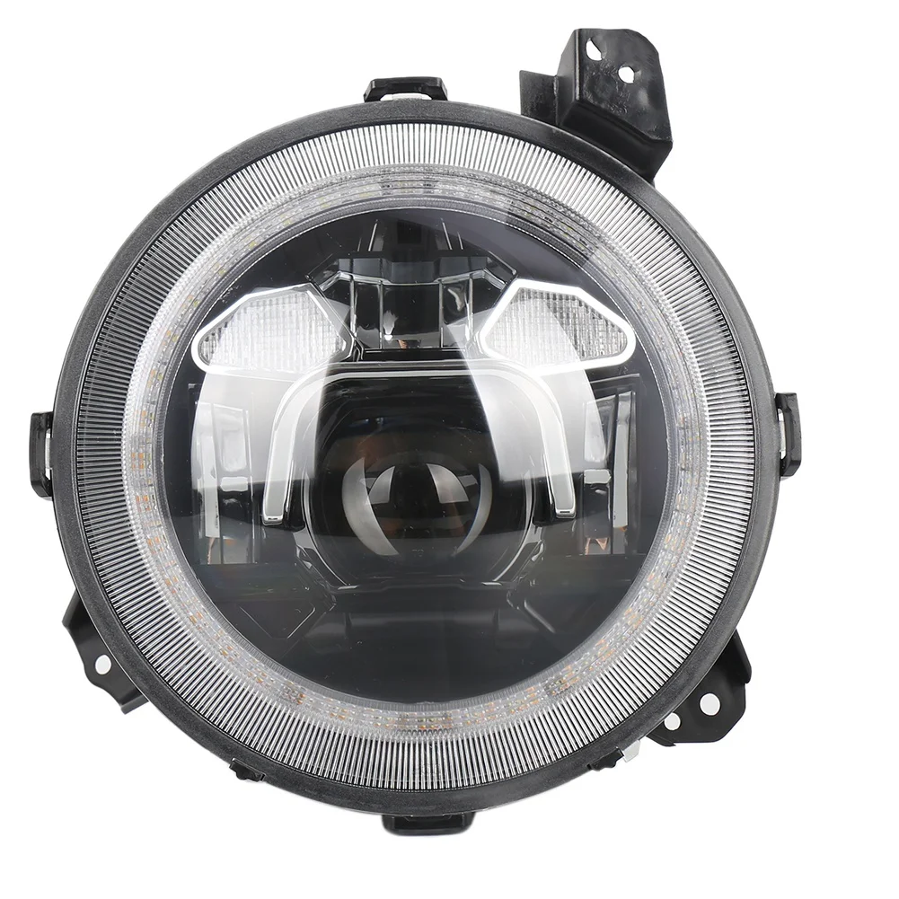 

7 Inch LED Headlight RGB Halo Ring Angel Eyes Round Multicolor DRL Bluetooth Remote for Jeep Wrangler JK