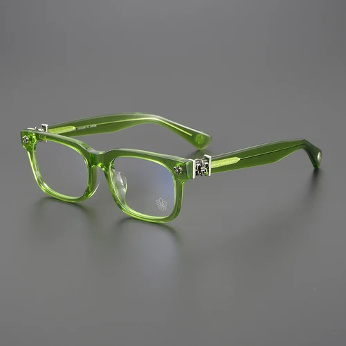 Imagen 2 del producto Gafas clásicas a la moda para miopía para hombre, montura de acetato para mujer, marca de diseñador, gafas graduadas estéticas con personalidad verde Retro