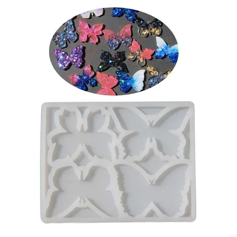 

N2UE Crystal Epoxy Resin Mold Butterfly Earrings Pendants Casting Mold Silicone Mould DIY Crafts Jewelry Making Tools