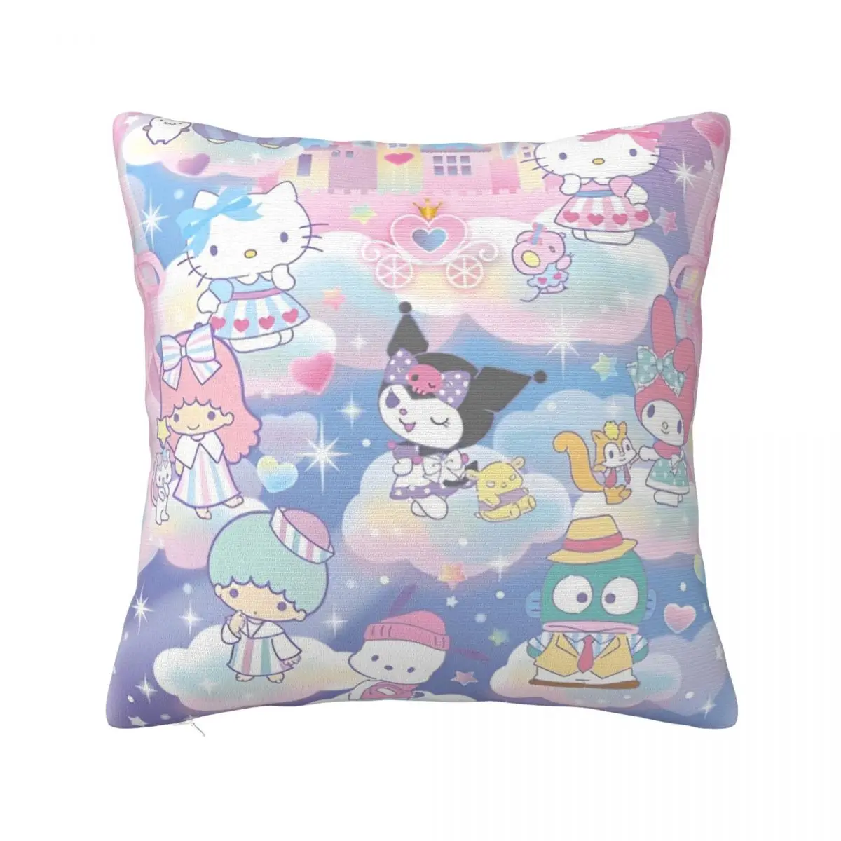 Sanrio Kuromi Melody Hello Kitty Pillowcase Printed Fabric Cushion Cover Gift Cartoon Throw Pillow Case Cover Zipper