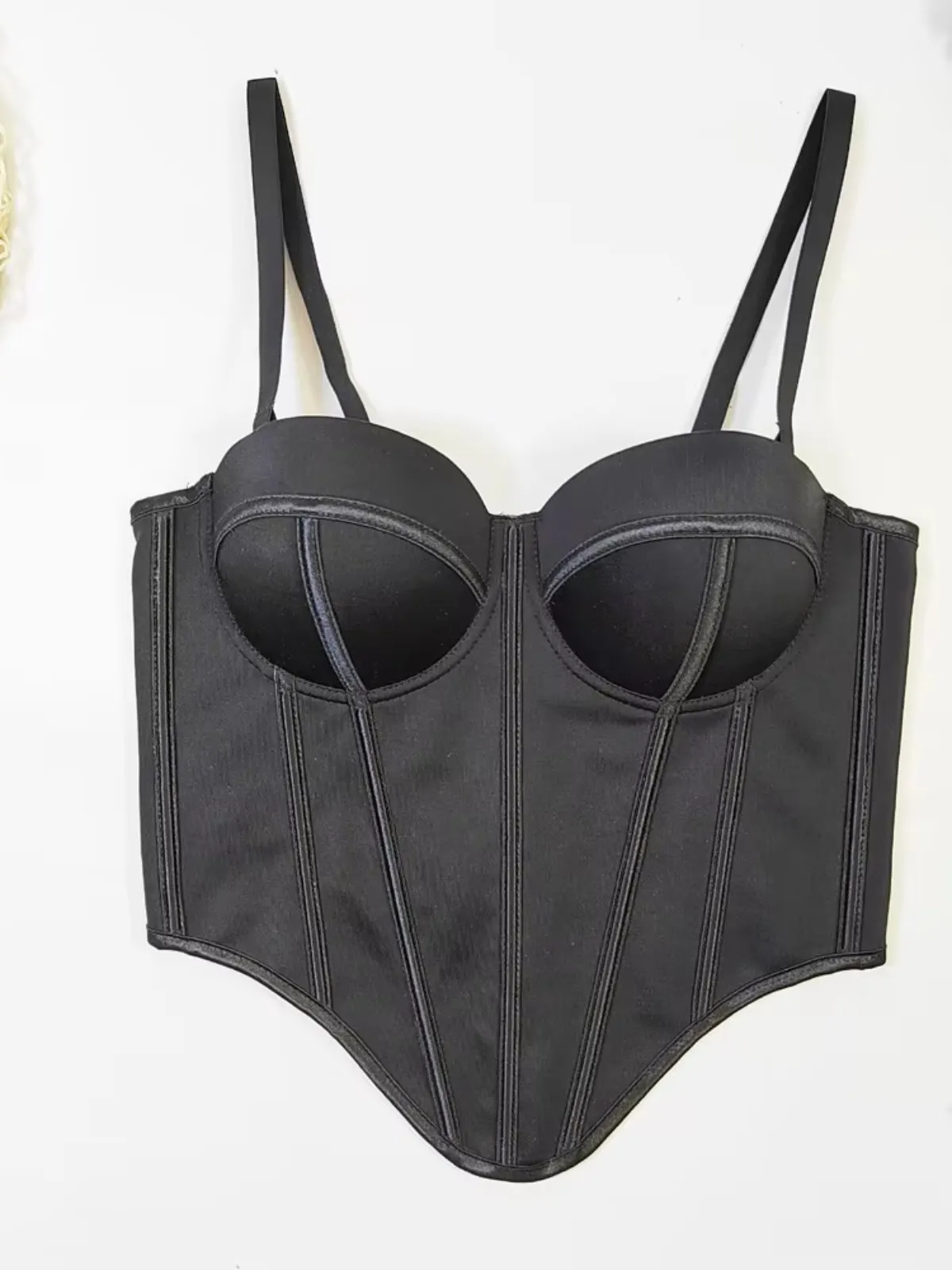 

SsTss 2024 New Summer Fashion Women Push Up Bustier Corset Bra Elegant Solid Fishbone Skinny Irregular Club Party Camis Tank Top