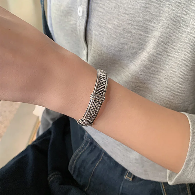 Foxanry bracciale con motivo a cuore d\'amore Color argento per coppie di donne gioielli da festa fatti a mano eleganti Vintage classici alla moda