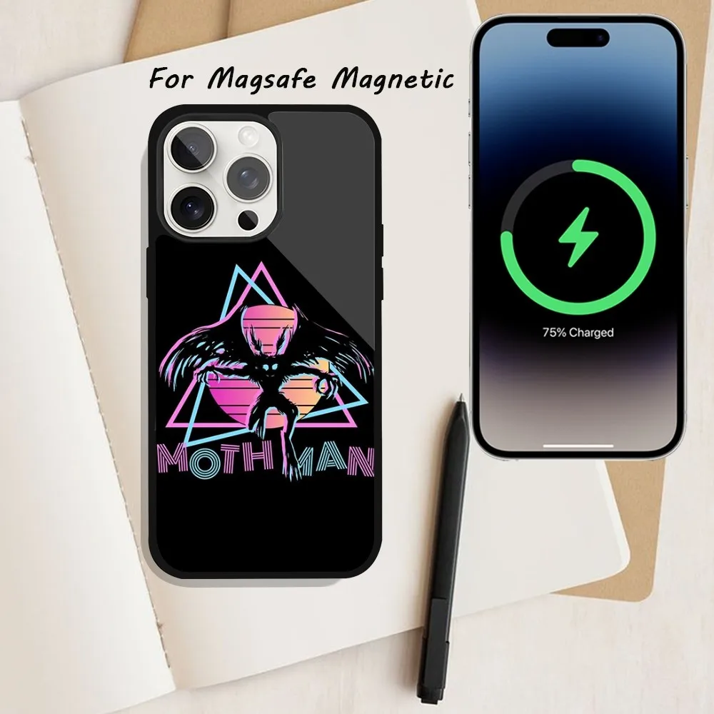 Mothman Night Grey Phone Case  For iPhone 15 12 13 14 11 Pro Plus Max Magsafe Magnetic Wireless Charging shell