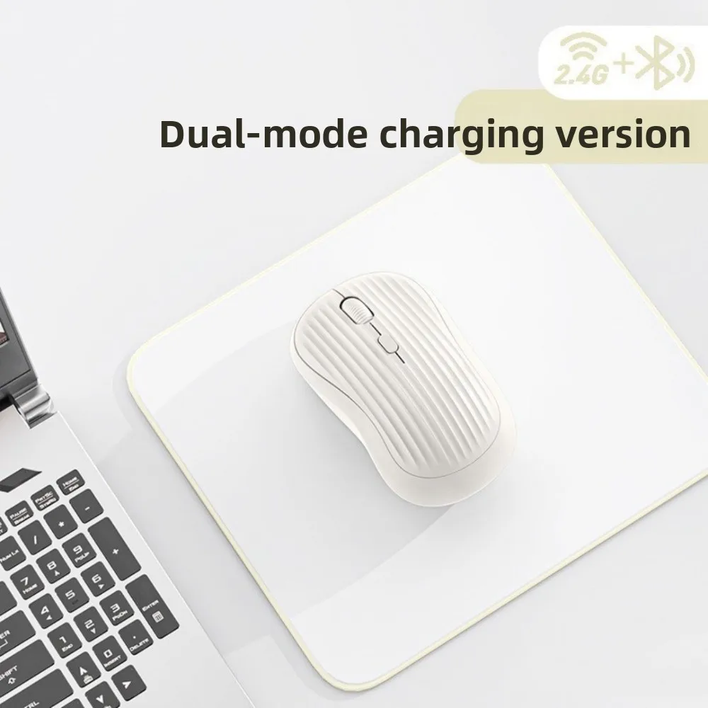 Trendy Type-C Dual Mode Mouse 2.4G Bluetooth Rechargeable Wireless Mouse Ergonomic Silent Mouse Desktop Laptop Tablet