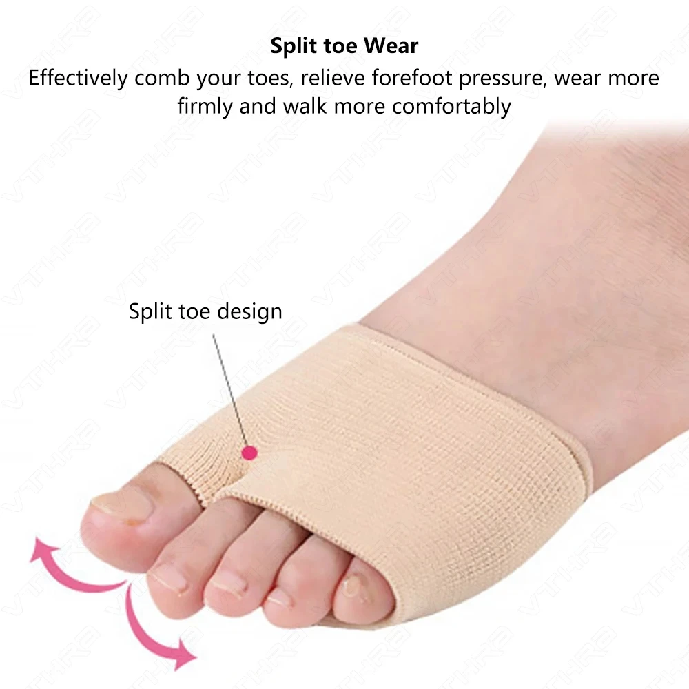 Women and Men Forefoot Pad for Ball Metatarsal Pads for of Foot Pain Relief Insoles Half Sock Support Soft Gel Foot Cushion 2pcs