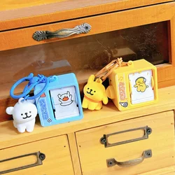 MALTESE Puppy Dog Flip Book Animation Keychain Couple Backpack Pendant Keyring Bag Charm Cute Healing Gift Toy Lover Present Kid