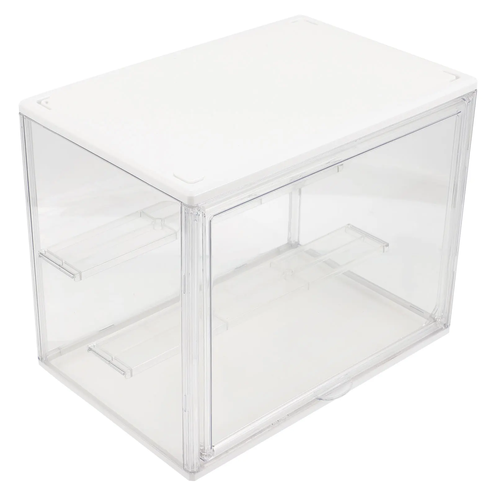 

Clear Transparent Acrylic Display Box Stackable Showcase Book Case Storage Container With Lid Large Capacity Tote Boxes
