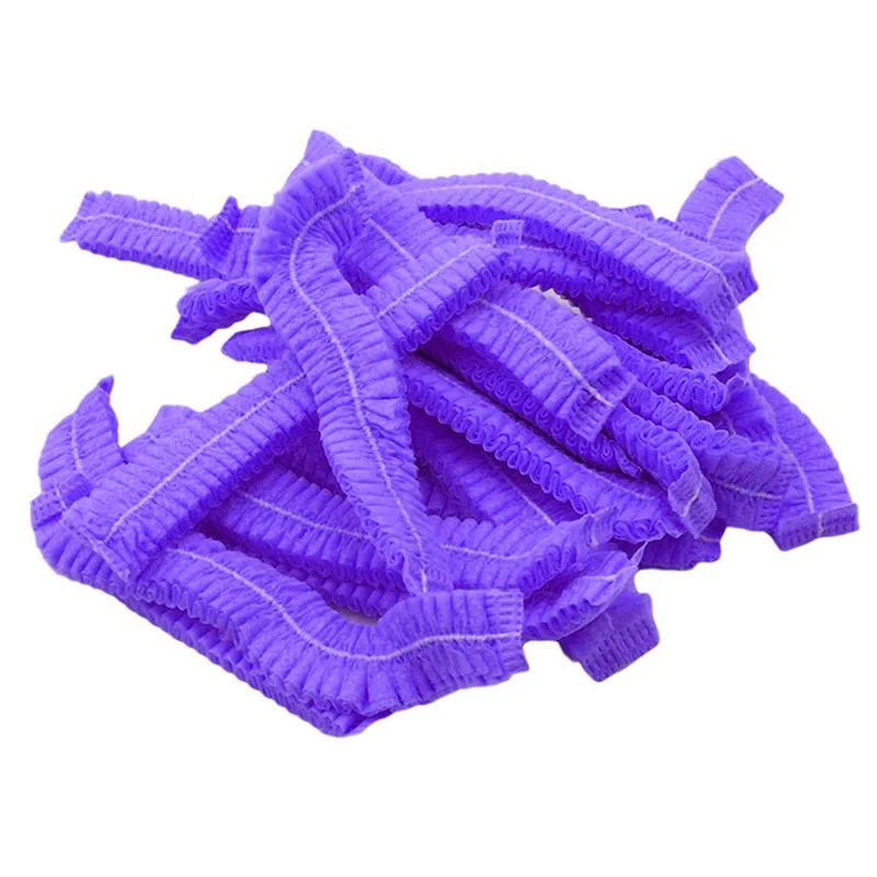 

100 шт. стерильная шляпа шеф-повара, общественного питания, пылезащитные полоски, шапки, принадлежности для ванной комнаты, одноразовая нетканая ткань для микроблейдинга, сетка для макияжа, сетка для волос