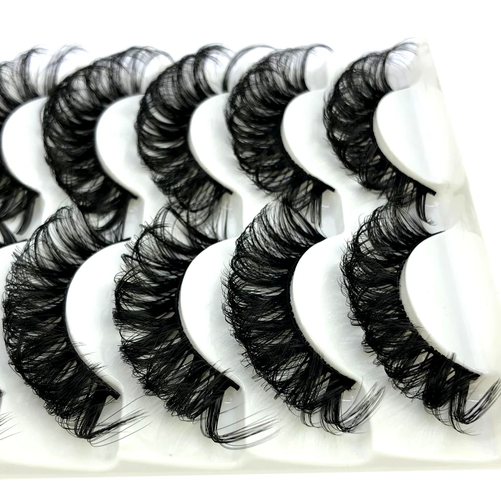 HBZGTLAD New Lashes DD Curl 10-23mm Russian False Eyelashes 3D Mink Eyelashes Reusable Fluffy False Lashes eyelashes extensions