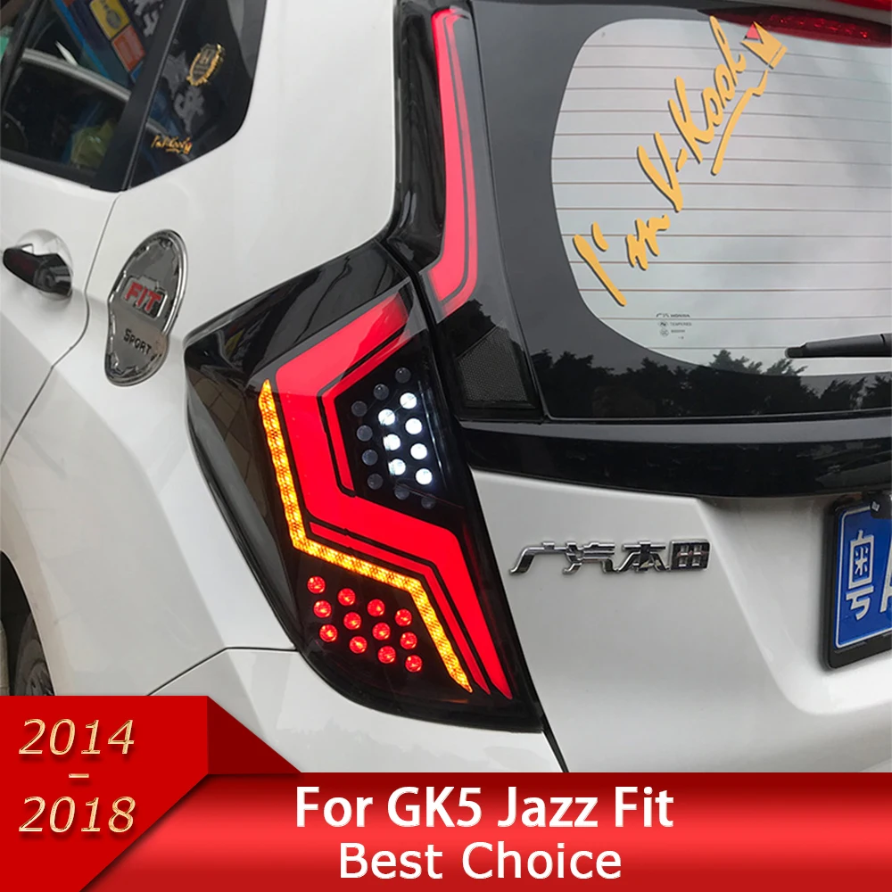 Автомобильные фары для Fit Jazz 2014-2018 GK5 светодиодный, автомобильная задняя фара в сборе, Модернизированная динамическая Гипсофила, дизайн, инструменты для выделения, аксессуары