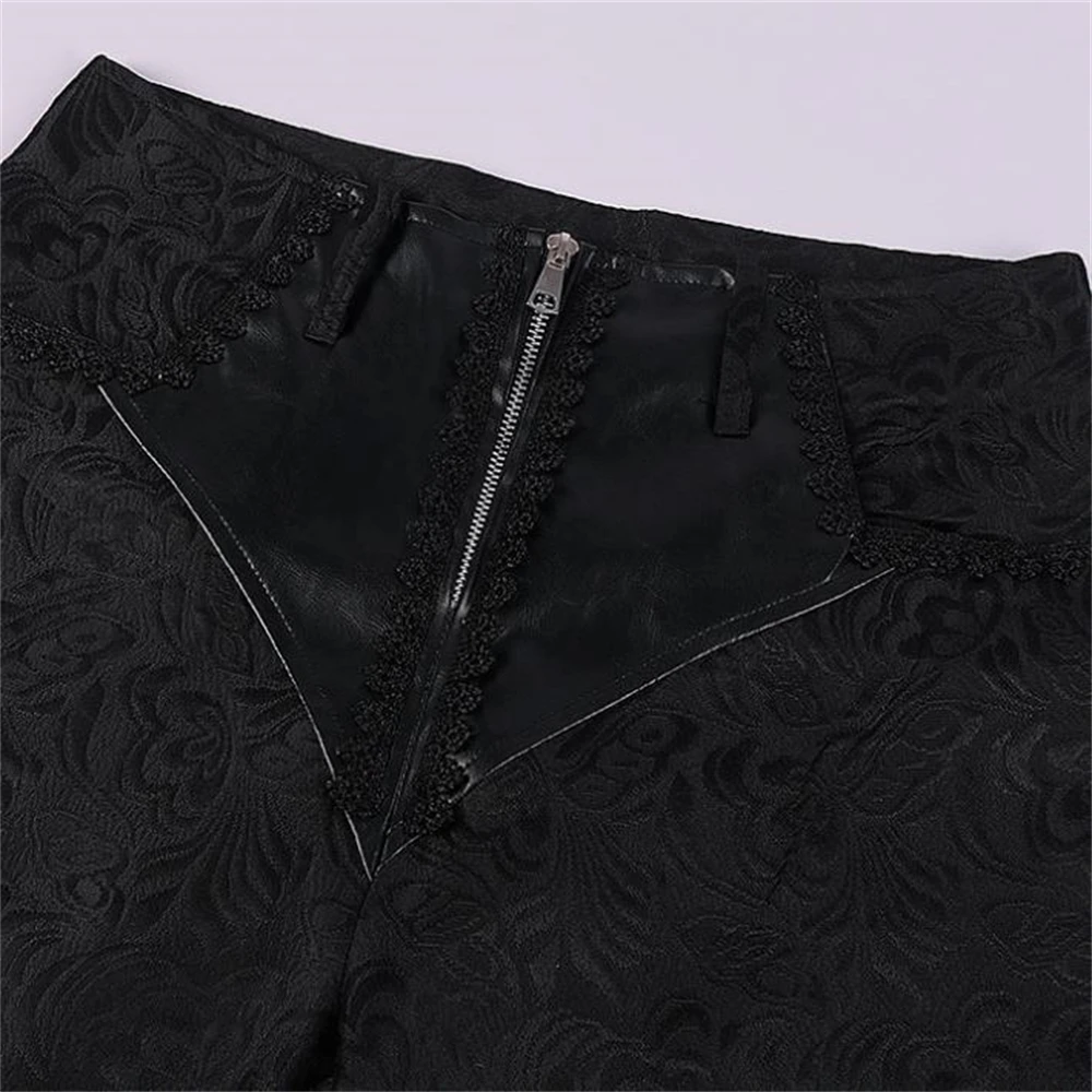 Pantalones góticos de disfraz de vampiro para Halloween, pantalones victorianos de Jacquard oscuro Steampunk, traje Retro Steampunk, pantalones para hombre