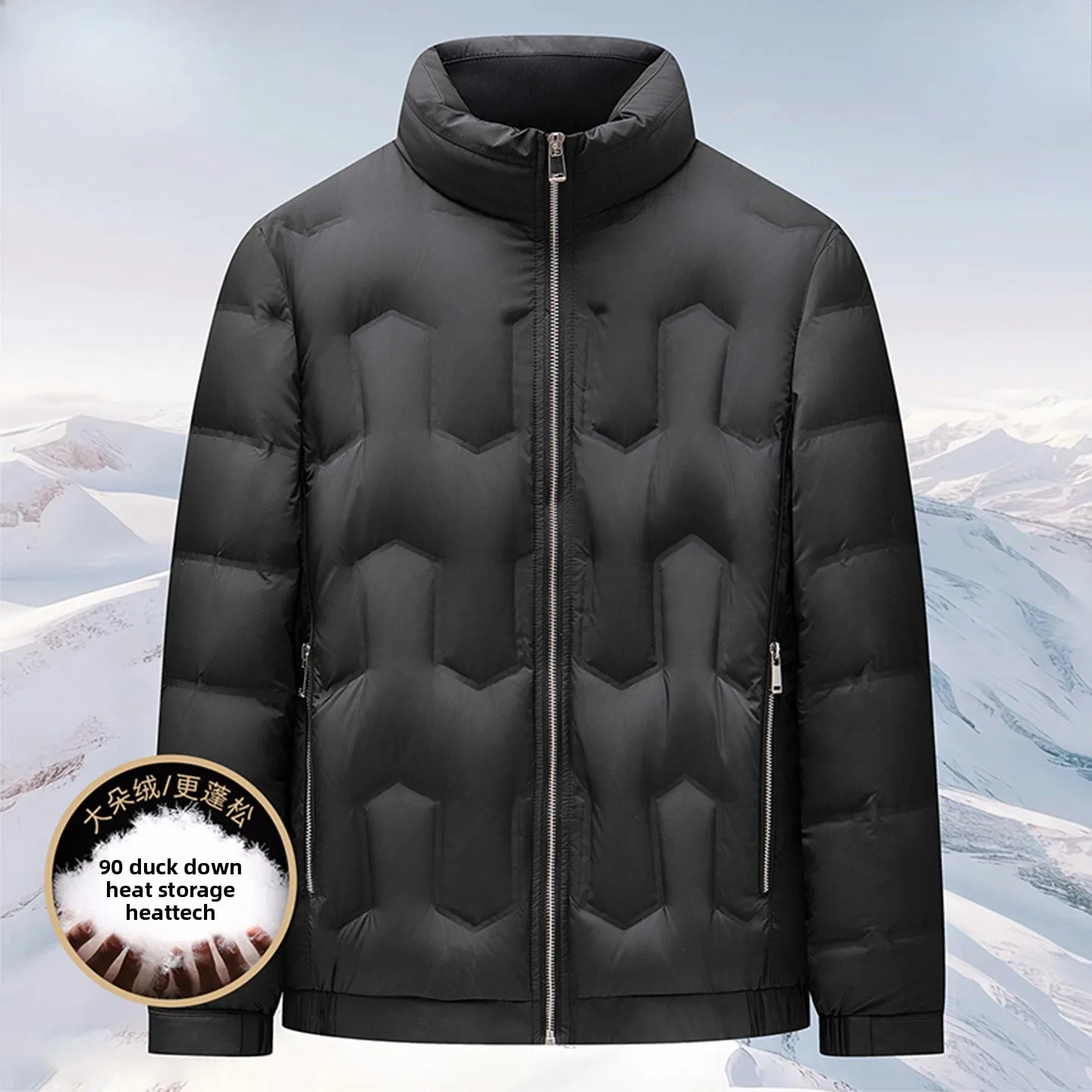 

Мужской повседневный пуховик 2025, зимняя новая мода, простое теплое пальто с воротником-стойкой