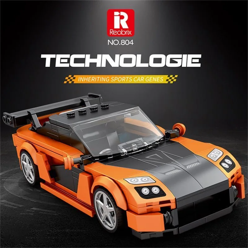 

Конструктор Orange RX7: Гоночный автомобиль, креативная модель классического автомобиля, украшение для рабочего стола, детская игрушка, 367 деталей