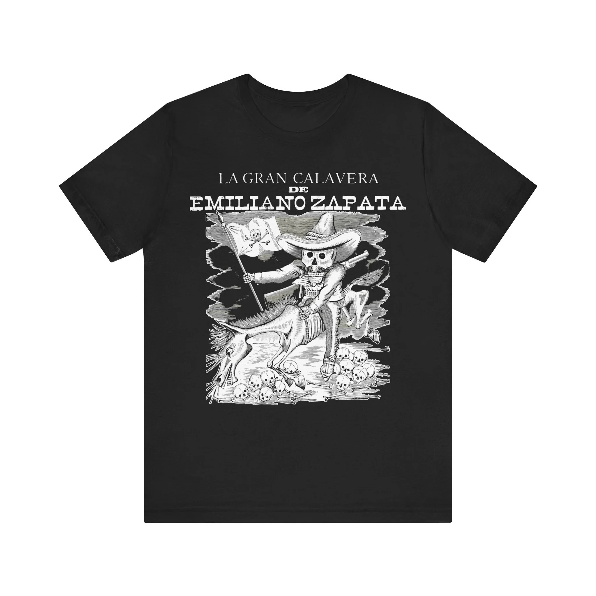 Calavera De Emiliano Zapata Jose Guadalupe Posada Shirt Mexican Heritage T-Shirt Vintage Hispanic Folk Art Short Sleeve Tee