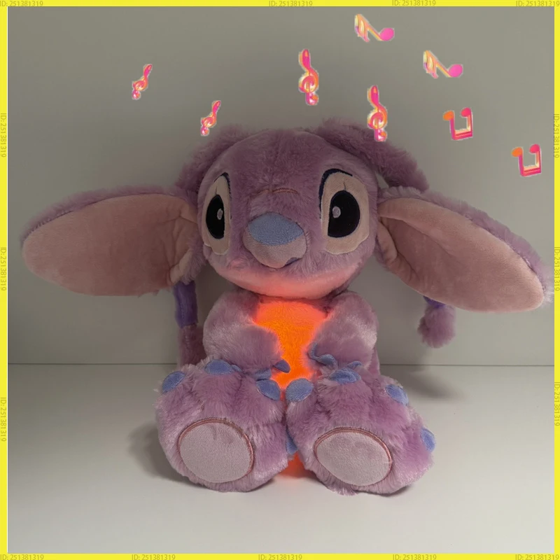 

2026 New Lilo&Stitch Plush Doll Breath Child Peluche Kawaii Soothes Toy Anime Baby Music Light Sleep Toys Pink Stitch Kid Gifts