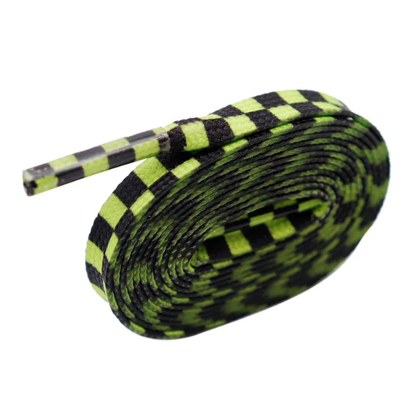 

Weiou Lace 8MM Sublimation Crafts Casual Shoe Flat Cordon Heat Transfer Printed Fashion Lacet Retro Green Black Checked String