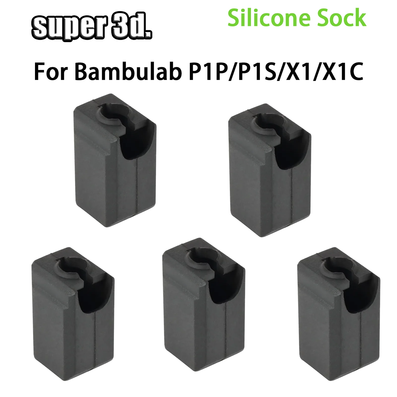 Silikonsocken für Bambu Lab X1 X1C Hotend Extruder Heizblock Hochtemperatur-Gehäuse für Bambulab P1S P1P Schwarze Silikonabdeckung
