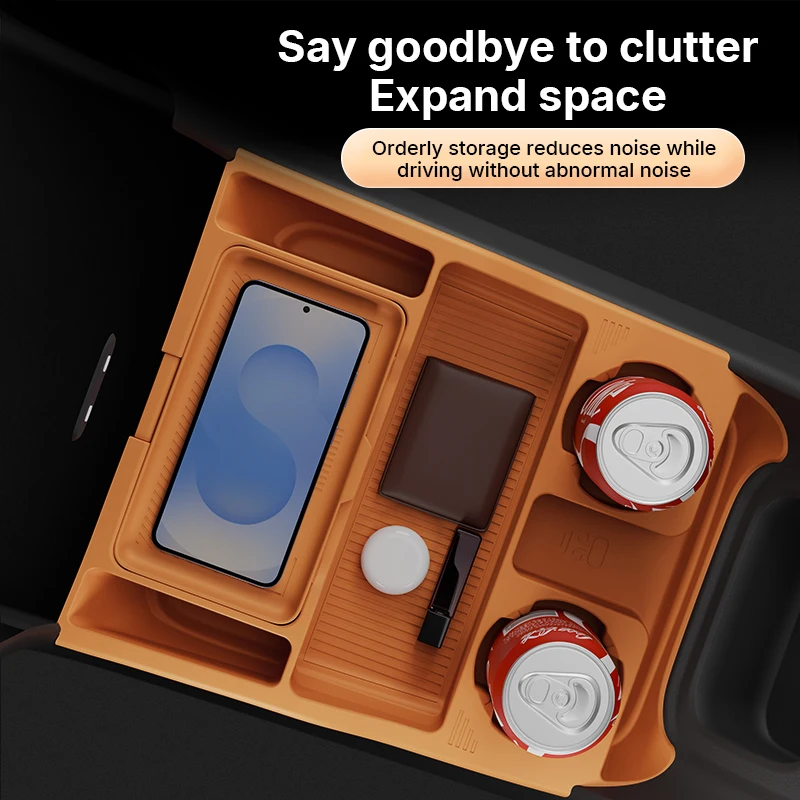 2025 Per Xiaomi Yu7 Console centrale in silicone sotto la scatola di immagazzinaggio Organizzatore di controllo centrale Zerbino per interni auto