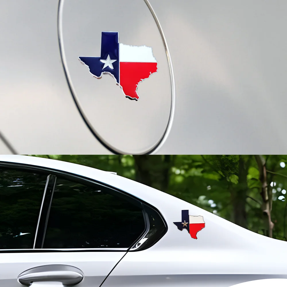 Metal Texas Map Car Badge: Ideal for Trunk, Fender, Door & Full - Body Decoration
