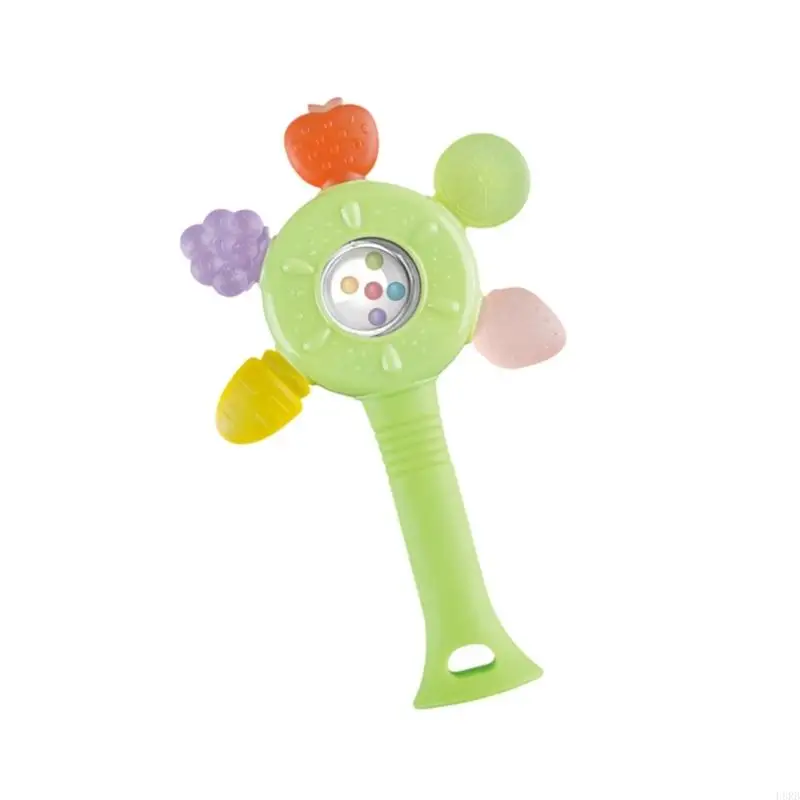 Juguete ergonómico masticación para bebés con estimulación auditiva y sensorial para práctica agarre temprano y L8RB