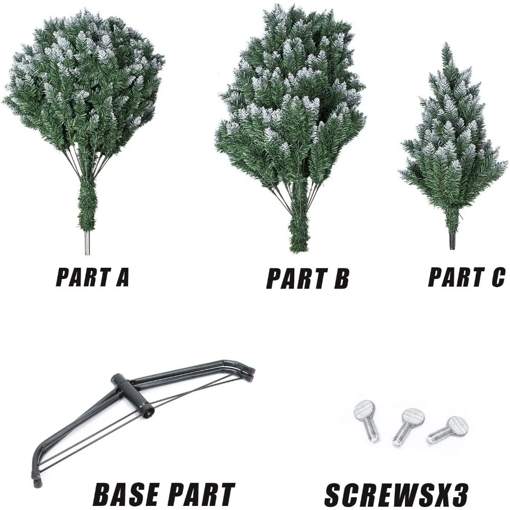 6 أقدام طويلة 1300 نصائح شجرة صنوبر عيد الميلاد الاصطناعية مع حامل معدني لزينة العطلات الخارجية - سهلة التجميع #3