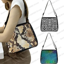 New Fashion Snake-Shaped Print Ladies Shoulder Bag Snake Girls Handbags for Travel Messenger Bags Woman Shopping Underarm Bag
