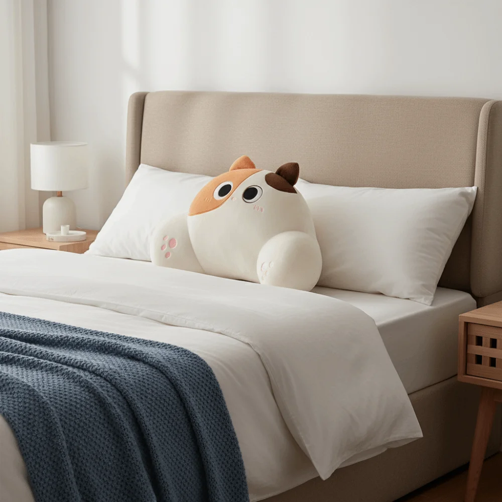 Comfortable Thickened Cat Shape Waist Pillow Ergonomic Cartoon Chair Seat Backrest Cushion Soft Skin-friendly Throw Pillow Gift