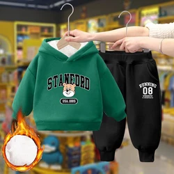 Boy Clothing Sets Winter Baby Cartoon Children Pullover Sweatshirts + Simple Solid Cotton Sports Pants 2pc Kids Clothes 2-10Y