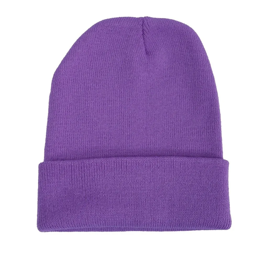 Fashion Solid Knit Beanie High Stretch Ribbed Knit Winter Hat Oversized Fit Soft Pullover Cap Fall Winter