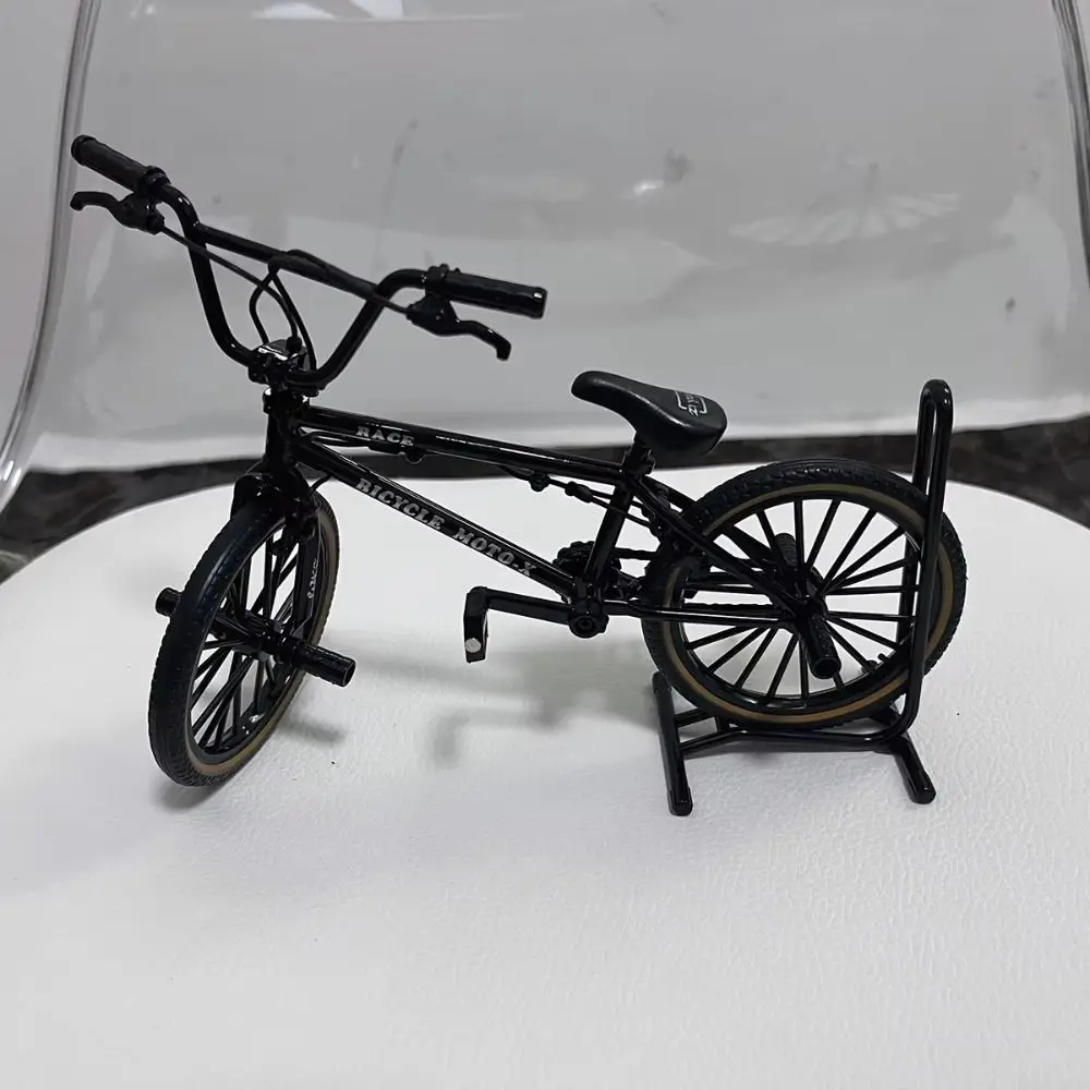 Kids Toy Parking Rack Bicycle Model Toy Stunt Bike Diecast Finger Mini Bike 1:8 Scale Decoration Simulation Bike Collection