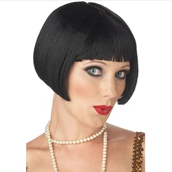 HAIRChain-Perruque Synthétique Courte et Lisse pour Femme, Cheveux Évasés, Cosplay Bob, Costumes