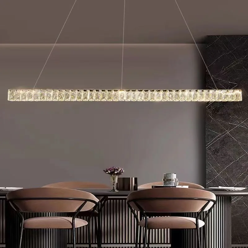 الحديثة بسيطة الحديثة الثريا الفاخرة الديكور الداخلي فندق بار المطبخ غرفة المعيشة كريستال مصابيح متدلية قطاع مصباح ليد #3
