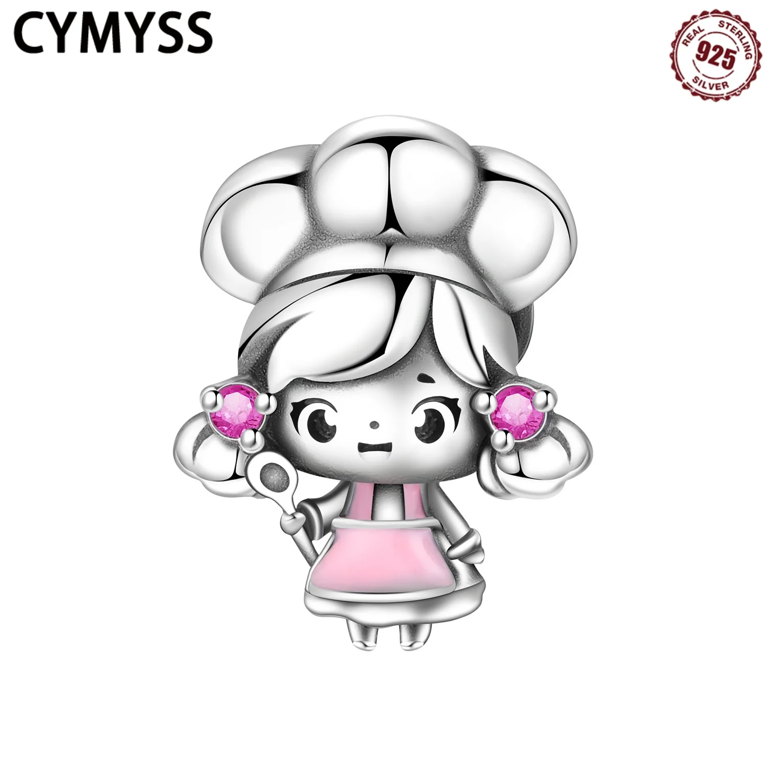

CYMYSS 2025 New S925 Sterling Silver Zircon Girl Princess Prince Charm Beads Fit Charm Original Bracelet Women DIY Jewelry Gifts