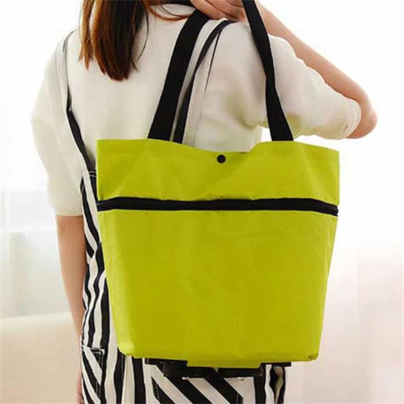 Folding Shopping Pull Cart Trolley Bag With Wheels Foldable Shopping Bags Reusable Grocery Bags Food Organizer Vegetables Bag