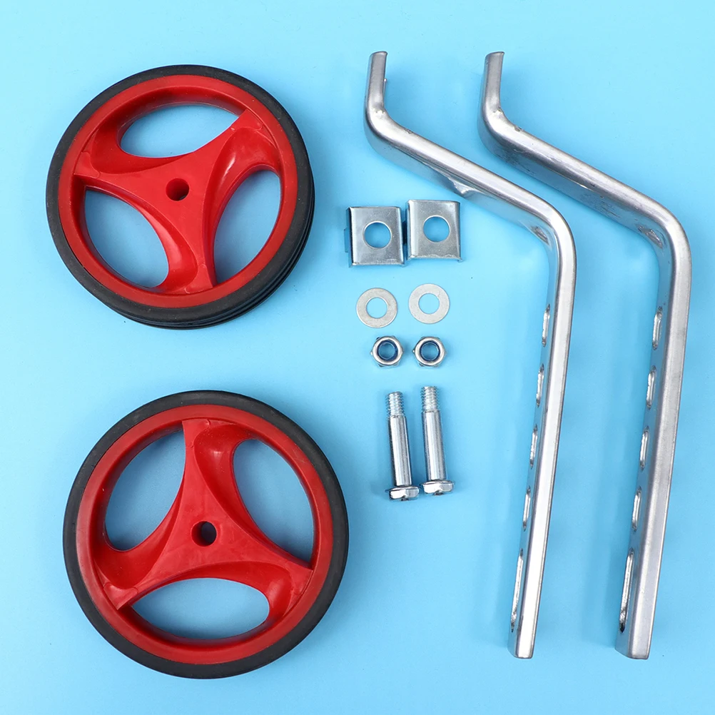 

1Set Bike Auxiliary Wheel 12-20 Inch Mute Training Cycling Wheels with Bracket Flashing Light Uv Resistant Durable