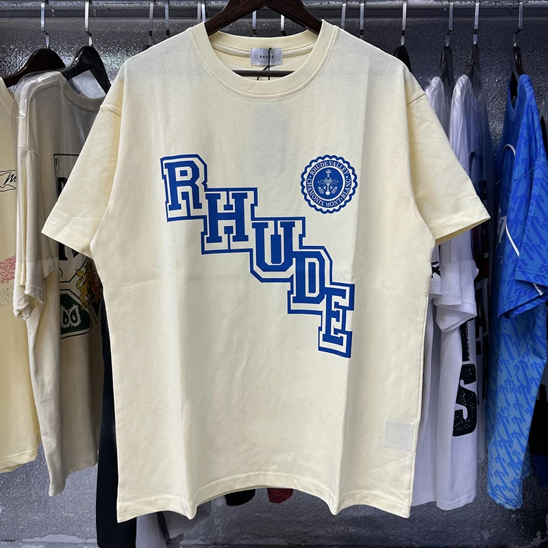 T-shirt Rhude style américain 26SS, tendance streetwear hip-hop, manches courtes, pour hommes et femmes, en stock