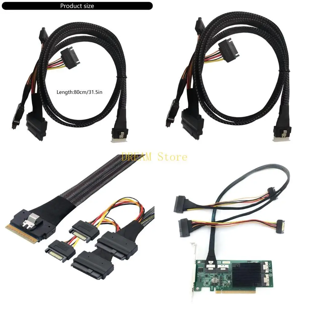 

Высокая скорость SFF8654 (8I) до 2SFF-8639 NVME Кабель кабеля обработки данных 75 см. Лучшая продажа
