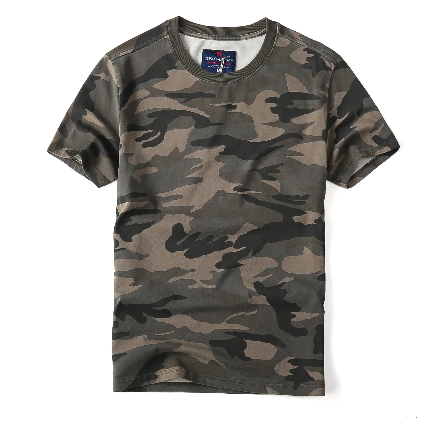 

New cotton short-sleeved summer loose camouflage short-sleeved men's washed breathable sweat-absorbent round neck T-shirt