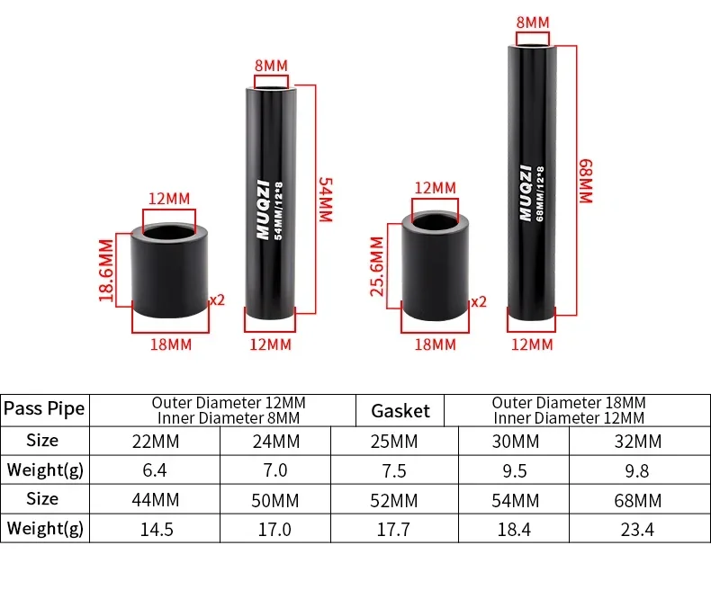 MTB Hintere Stoßdämpfer Buchse 22 24 25 30 32 44 50 52 54 68mm Fahrrad Hinterradaufhängung Stoßdämpfer DU Buchse Unterlegscheibe ID 8mm OD 12mm – Detail 4
