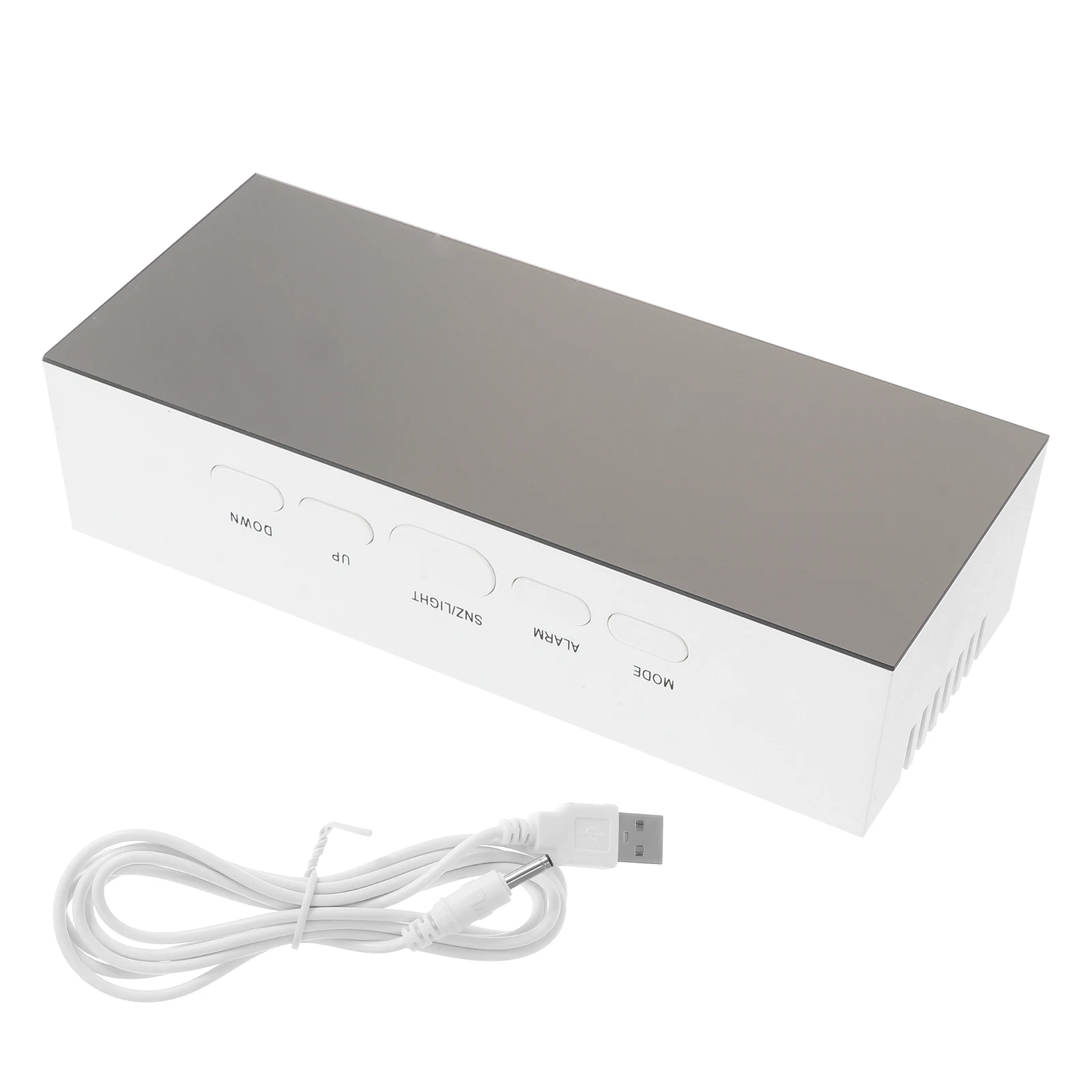 

Mirror Surface Digital Alarm Clock Temperature Display Led Light Night Mode Usb Powered Electronic Clock Tabletop Decor