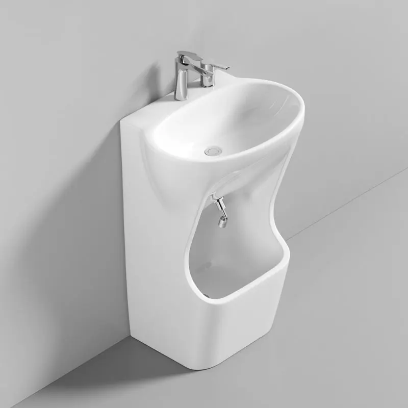 Modern new design ceramic foot wash basin white integrated independent bathroom sink