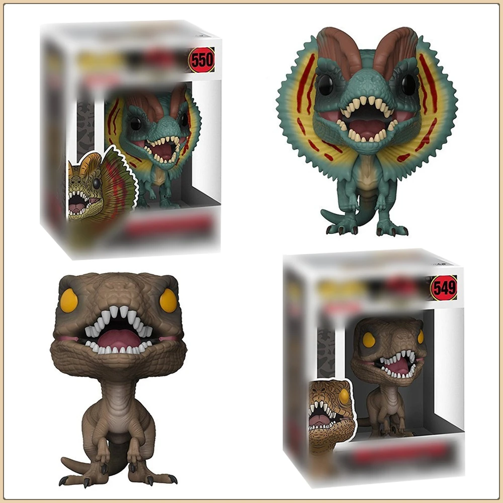 Funko Pop Monster Hunter Dilophosaurus Velociraptor Action Toys Figures Mini Dinosaur Handmade Ornaments Models Boys Kids Gifts