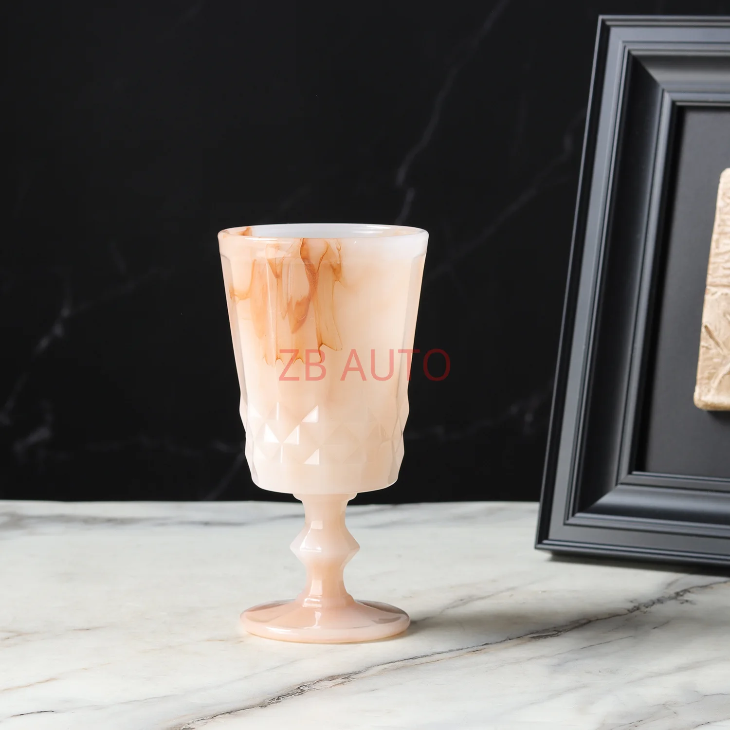 Light luxury medieval style glass milk glass cloud glass goblet wine glass ornaments collection home accessories