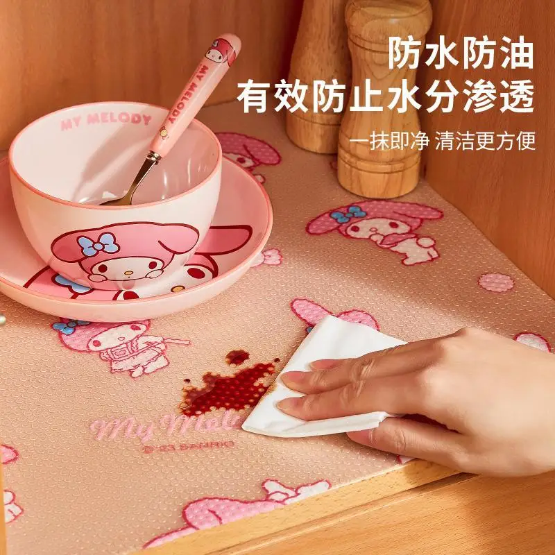 Sanrio My Melody anime table mat drawer moisture-proof paper kitchen oil-proof table mat shoe cabinet anti-dirty special sticker