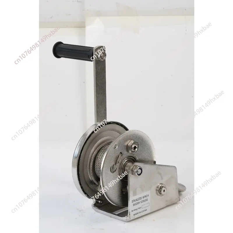 2600 Lbs 304 Stainless Steel Hand Winch Two-Way Self-Locking Manual Winch Sewage Small Anti-Rust Lifting Tool