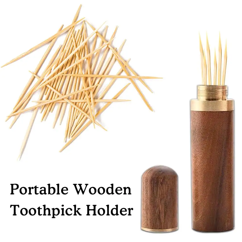 Portable Wooden Toothpick Storage Box Holder Travel Living Bucket Case Room Toothpick Toothpick Dropshipping Dispenser Mini U4T8