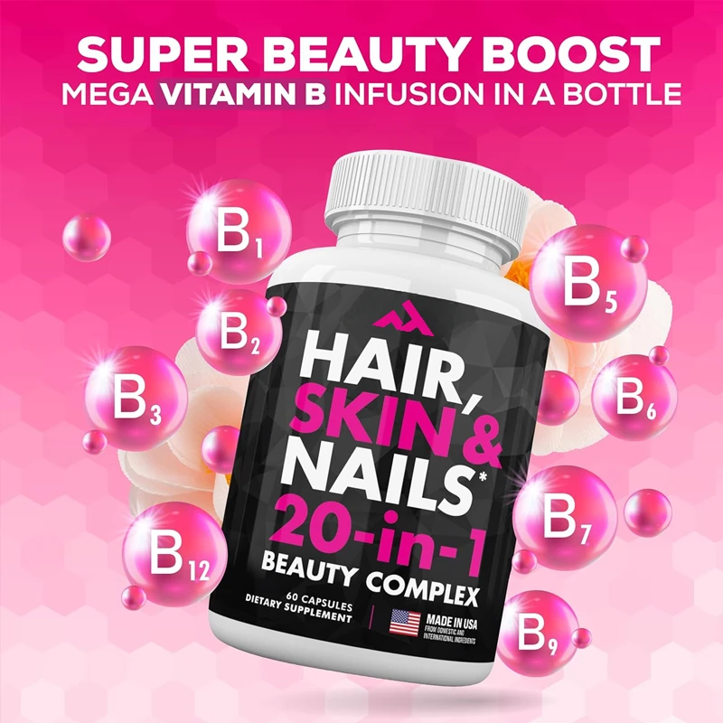 

Biotin 10000mcg - Hair, Skin, and Nail Vitamins Promote Hair Growth - Female and Male Supplements - Nails and Skin