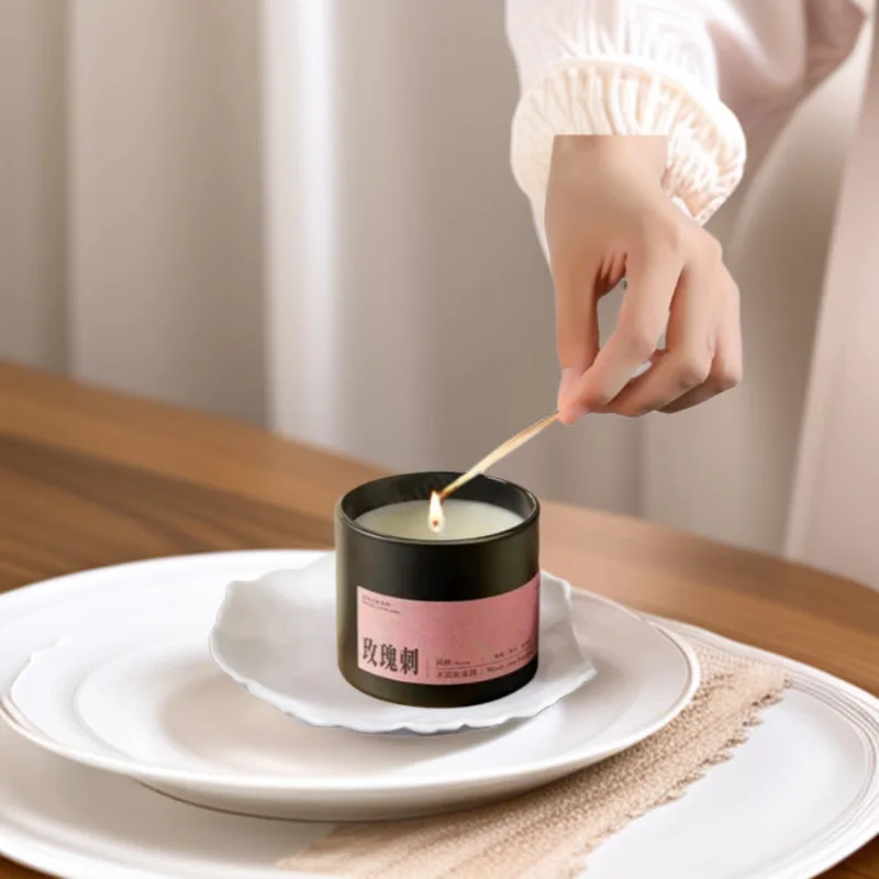 شمعة معطرة بخلاصة نباتية - ديكور منزلي لغرفة النوم على مدار 24 ساعة مع زيوت عطرية، عطر طبيعي للاسترخاء والعلاج العطري